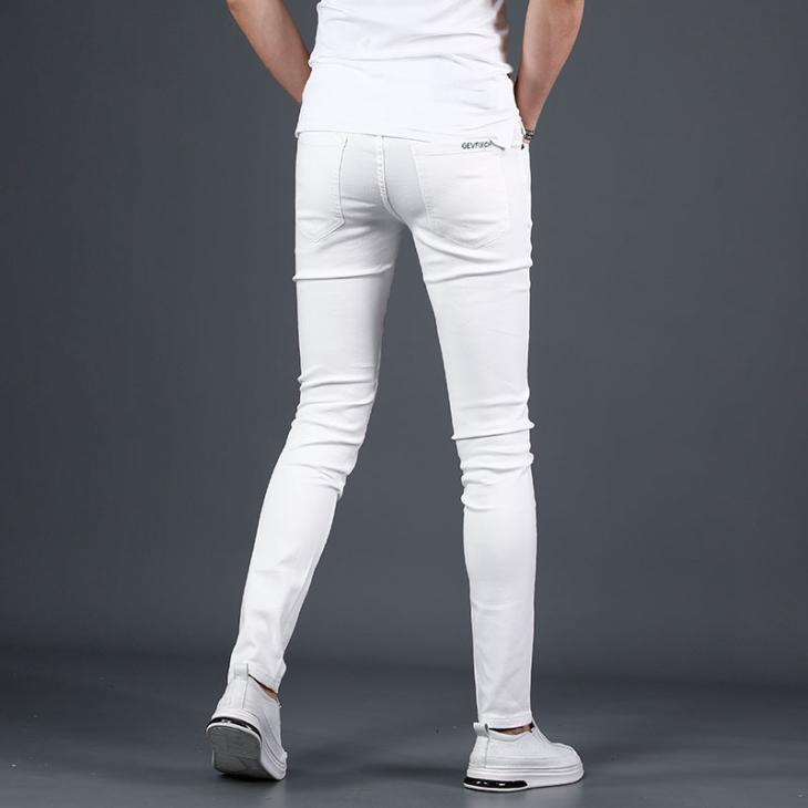 Denim | Biker Jeans In White Denim  –  Mens Clothing Denim