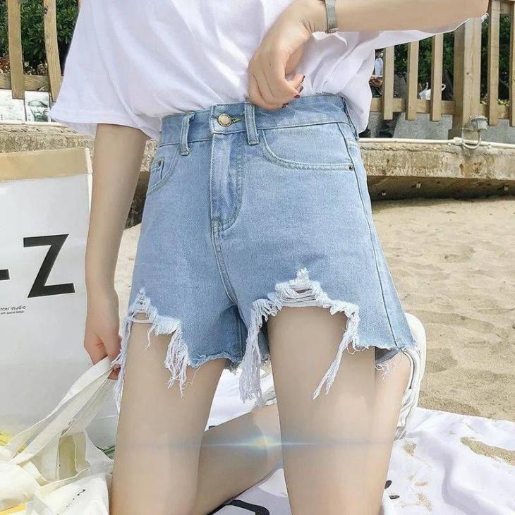 Denim | Light Blue Denim Shorts  –  Womens Clothing blue