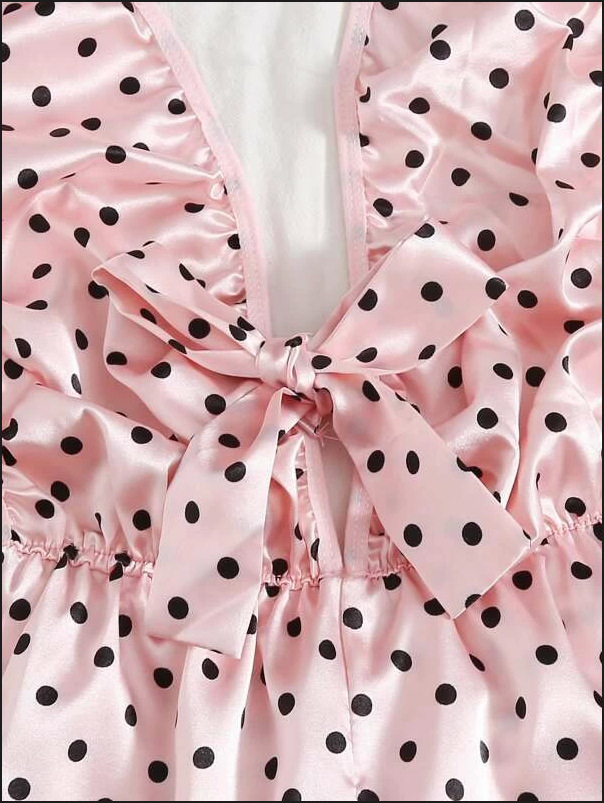 Dresses | Polka Dots Short Printed Dress  –  Womens Clothing Dresses