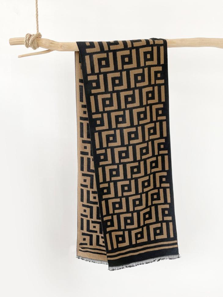 Scarves | Silk Monogrammed Scarf  –  Womens Accessories black