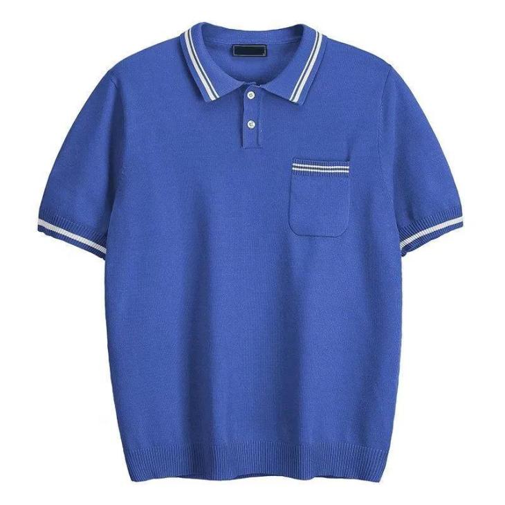 Shirts And Polos | Wool Polo Shirt With  Signature Embroidery  –  Mens Clothing blue