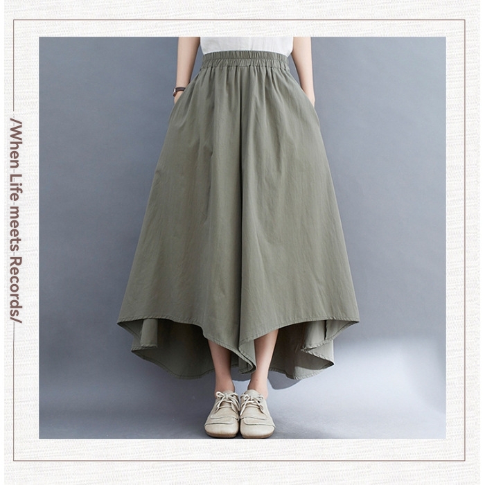 Skirts | Asymmetrical Pleated Skirt In Cotton Canvas  –  Womens Clothing beige