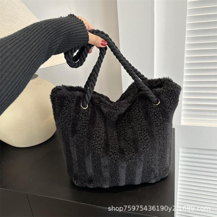 Tote Bags | 1945 Soft Faux Fur Tote Bag  –  Womens Bags 1945 Bags