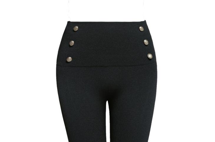 Trousers And Shorts | Jersey Leggings With 6 Buttons  –  Womens Clothing black