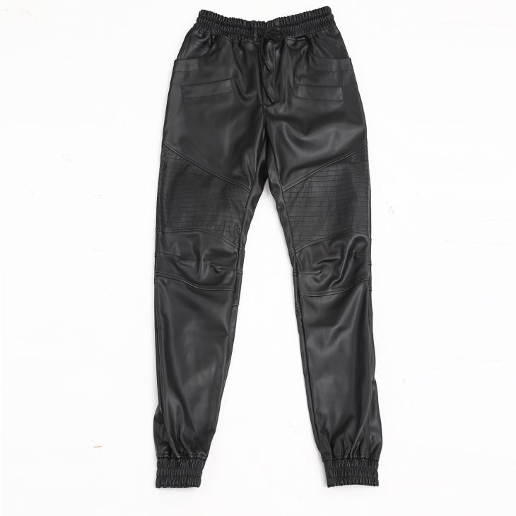 Trousers And Shorts | Stretch Leather Trousers  –  Mens Clothing black