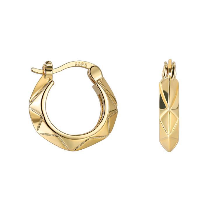 Fashion Jewelry | Diamond Enamelled Two-Tone Hoop Earrings  –  Womens Accessories Fashion Jewelry